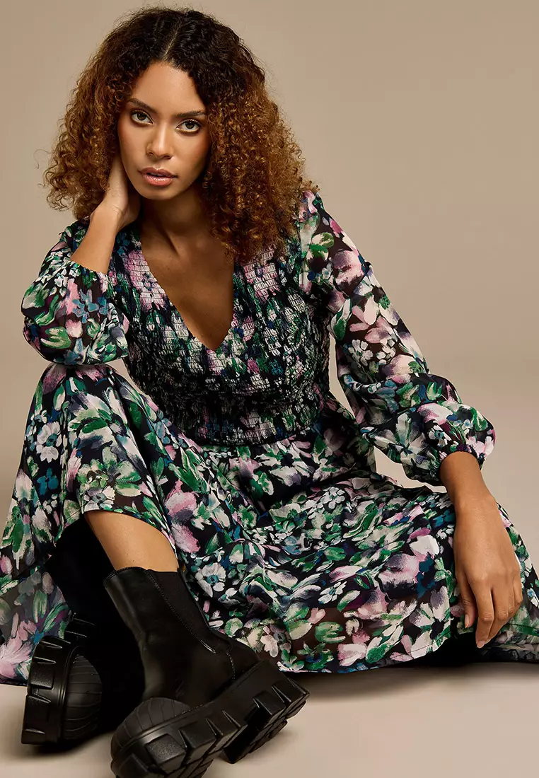 Sasha Floral Printed Tiered Maxi Dress