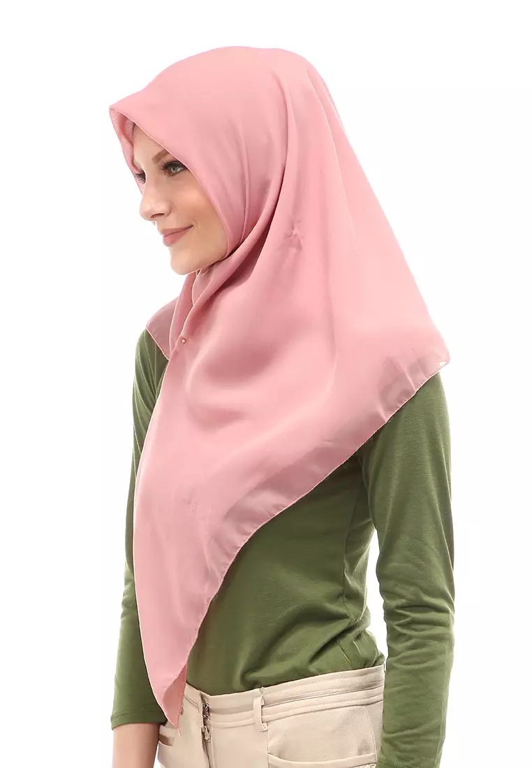 Kanya Hijab Scarf  Motif Polos Wanita Muslimah Relaxed Fit - Dusty Pink
