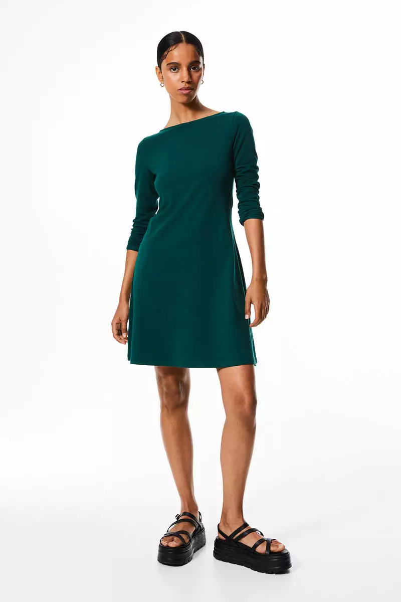 Buy H&M Flared-skirt jersey dress 2026 Online | ZALORA
