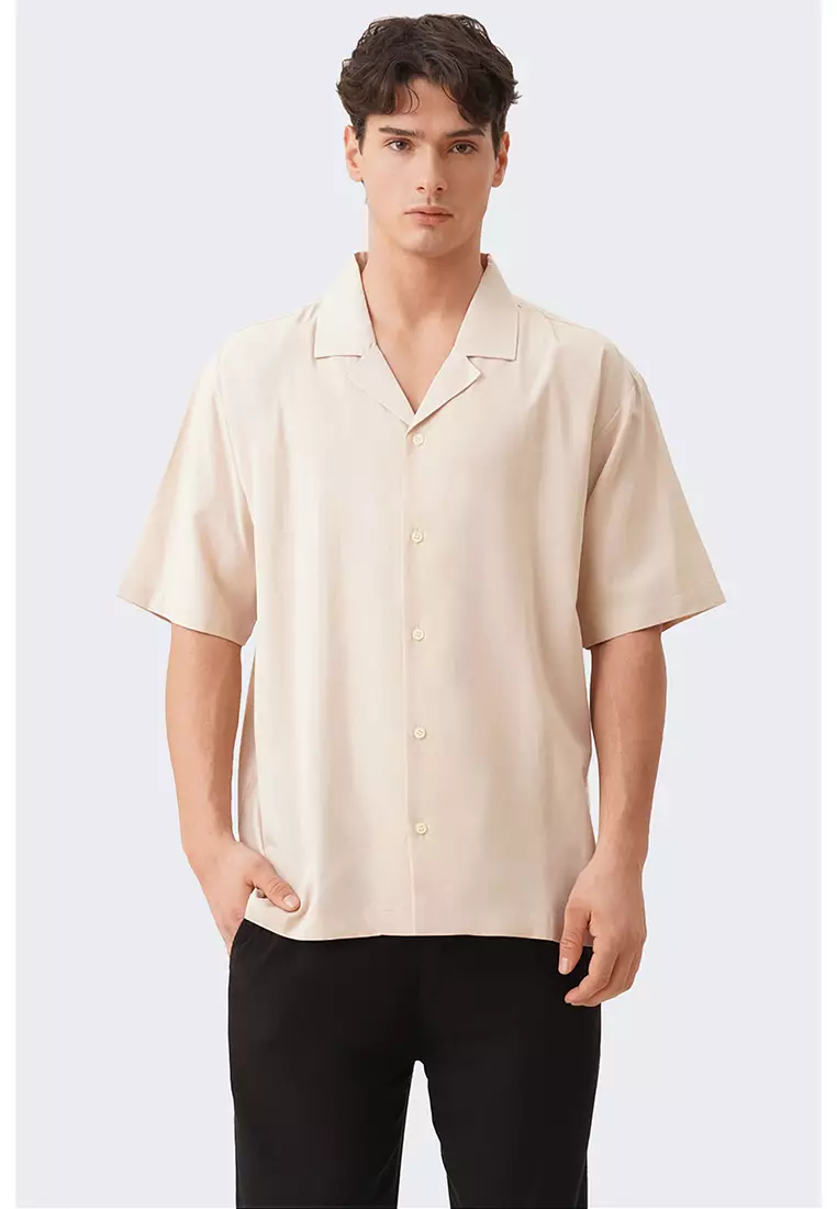 Regular-Fit Everyday Short-Sleeve Linen-Blend Shirt