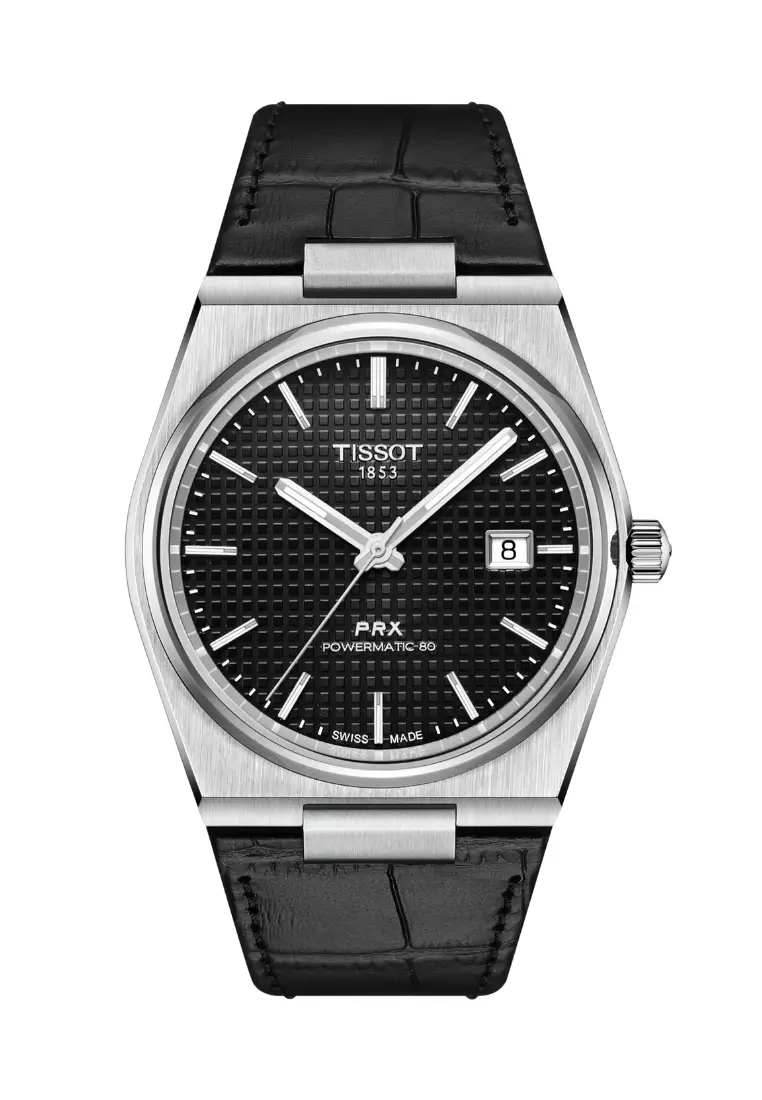 Buy Tissot Tissot PRX Powermatic 80 40mm Black Dial Black Leather