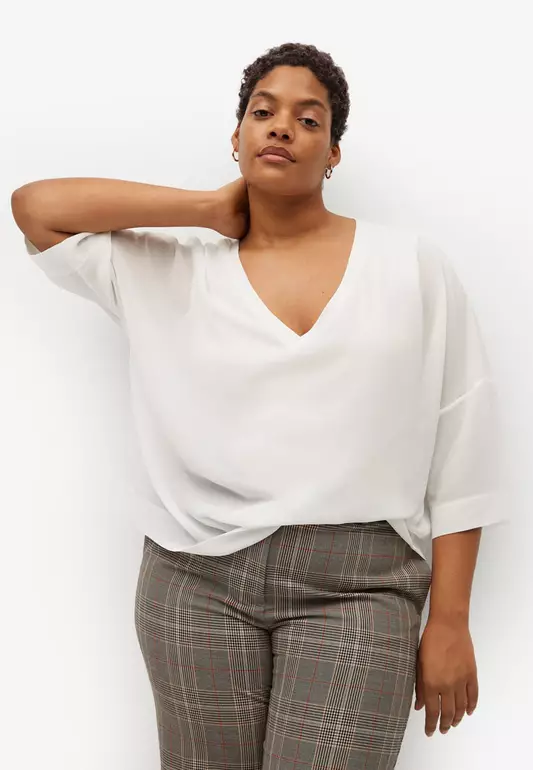 Plus Size V-Neck Flowy Top