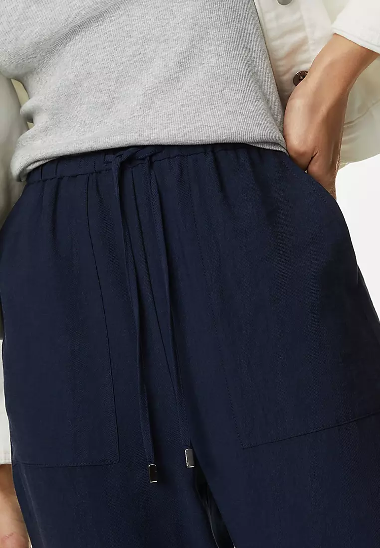 Lyocel Rich Tapered Ankle Grazer Trousers