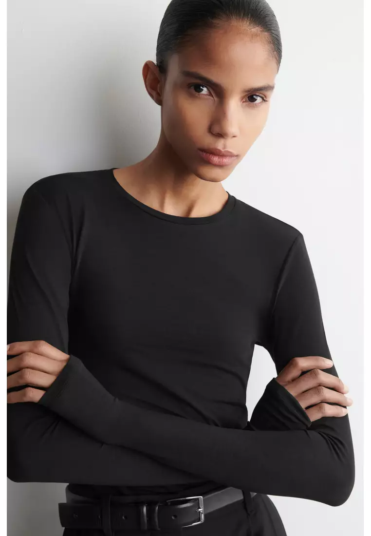 COTTON LONG-SLEEVED TOP