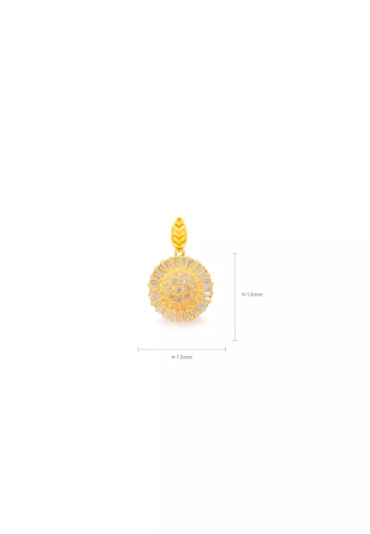 916/22K Gold Sunflower Pendant B47 (S Size)