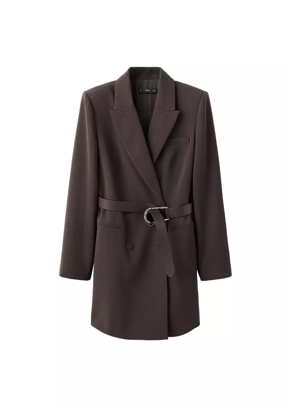 Gaun bergaya blazer dengan ikat pinggang