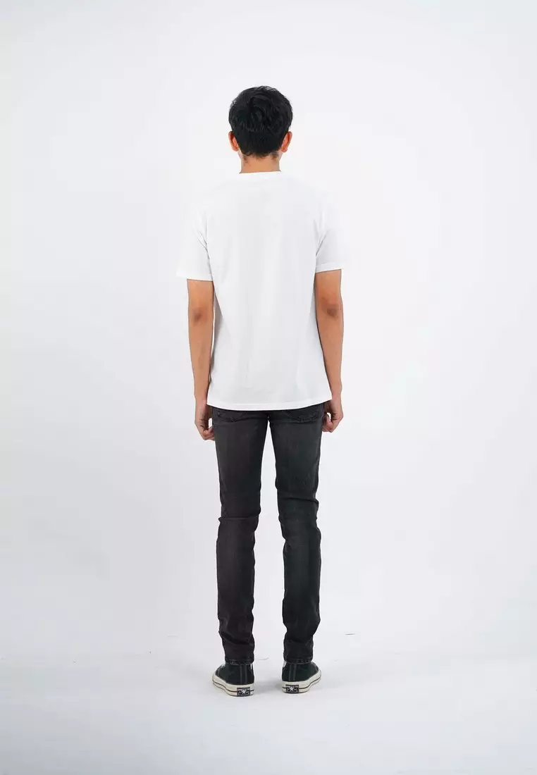 3Second Men's T-Shirt Short Sleeve Regular Fit Cotton Logo Script Meeko C760125