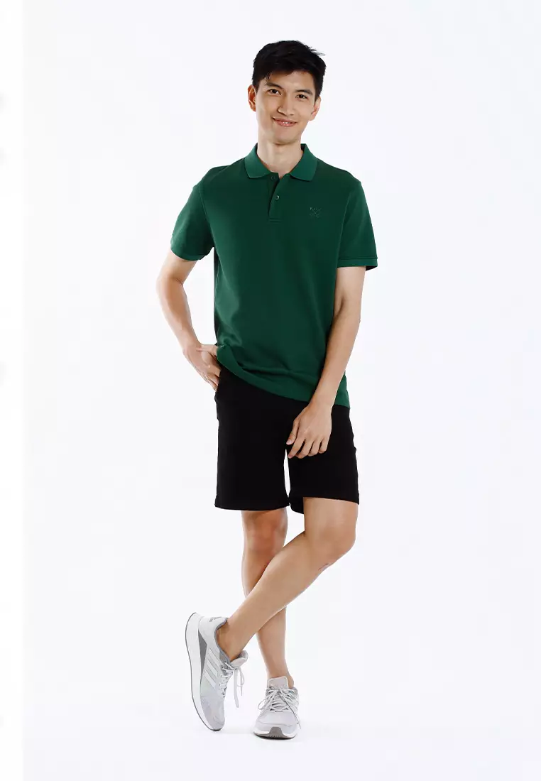 Forest Mens Stretchable Cotton Slim Fit Polo Tee - 23961-40DarkGreen