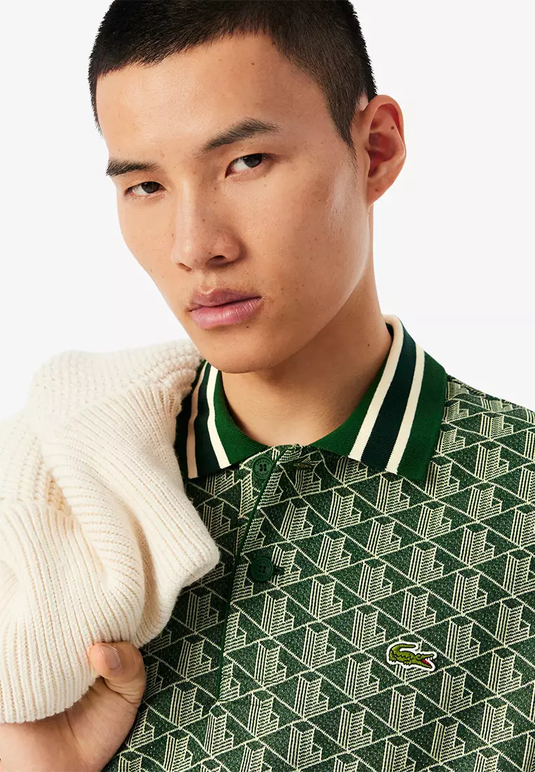 Classic Fit Monogram Jacquard Polo Shirt