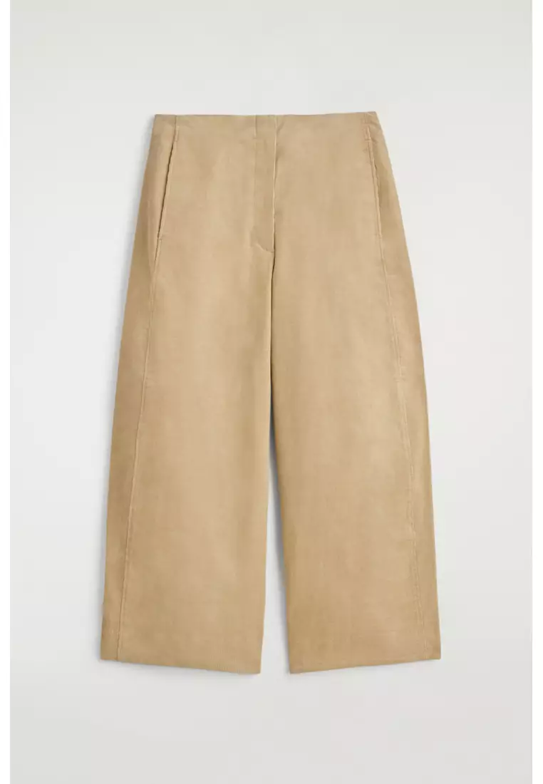 CORDUROY BARREL-LEG TROUSERS