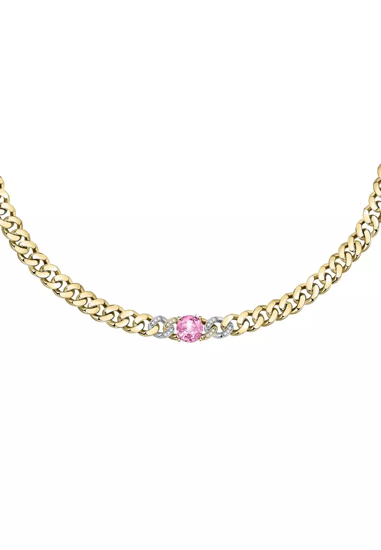 Chiara Ferragni Chain 38 + 4mm Women's Pink Stone Necklace J19AUW25