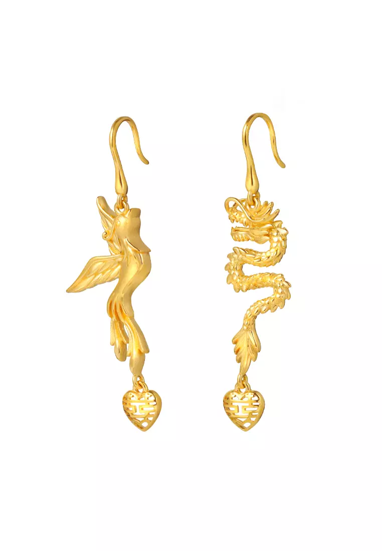 Golden color earrings online on sale