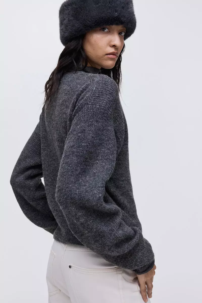 Rib-knit cardigan