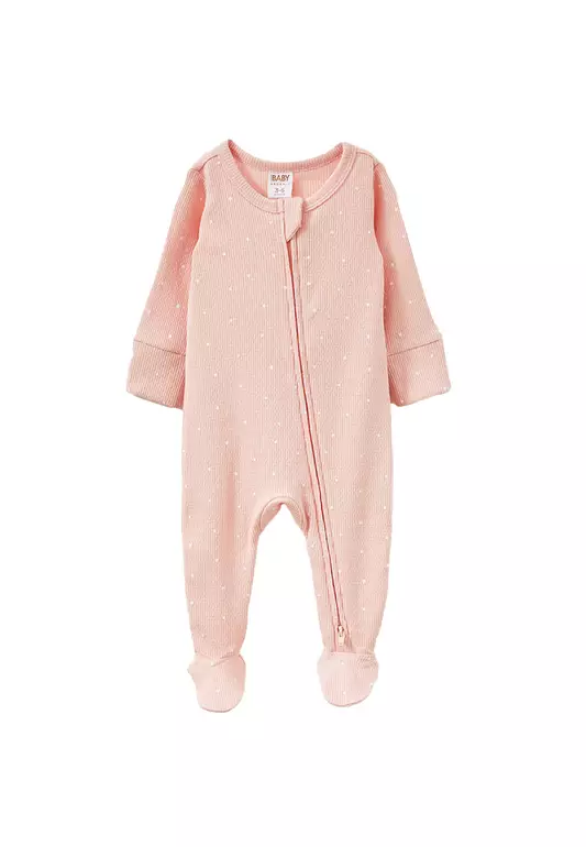 Organic Pointelle Zip Romper