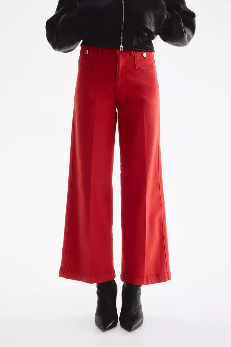 Wide High Waist Ankle Jeans