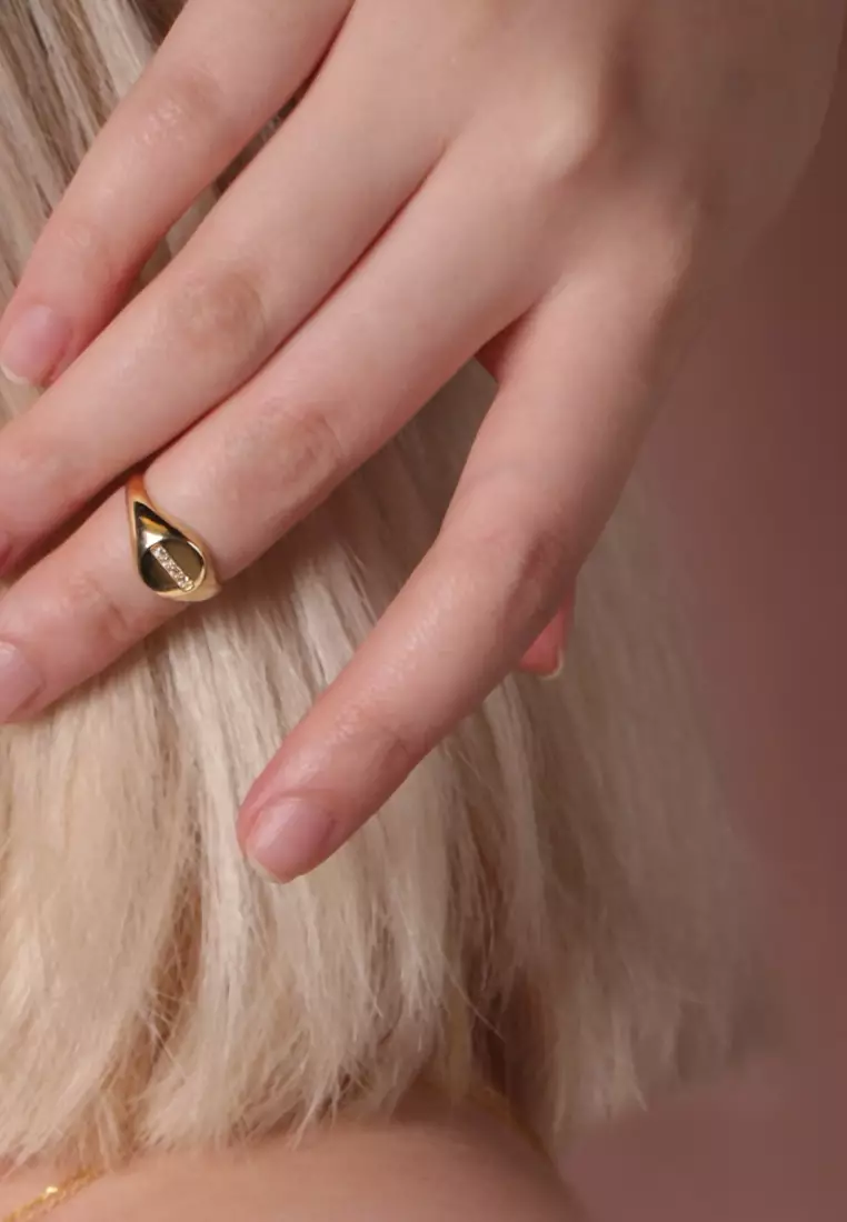 Line Signet Ring 18k Gold