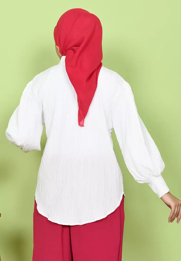 Crushy Kemeja Balon Broken White M17225 R86S4