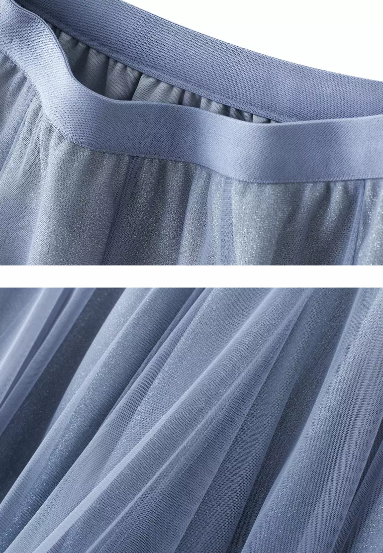 ‌Gradient Metallic Tulle Skirt AF8705