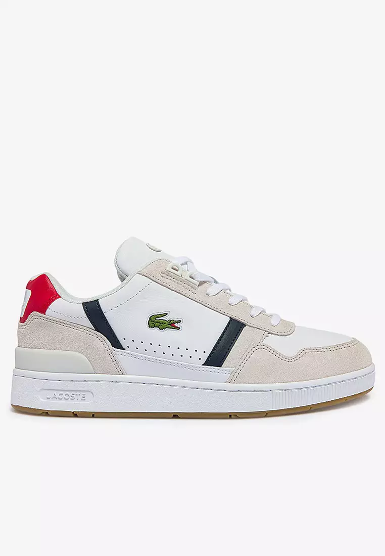 Buy Lacoste Men's T-Clip Tricolour Leather and Suede Trainers 2024 ...