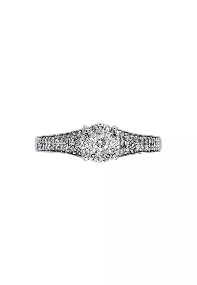 HABIB Round Diamond Ring in 375/9K White Gold 25696