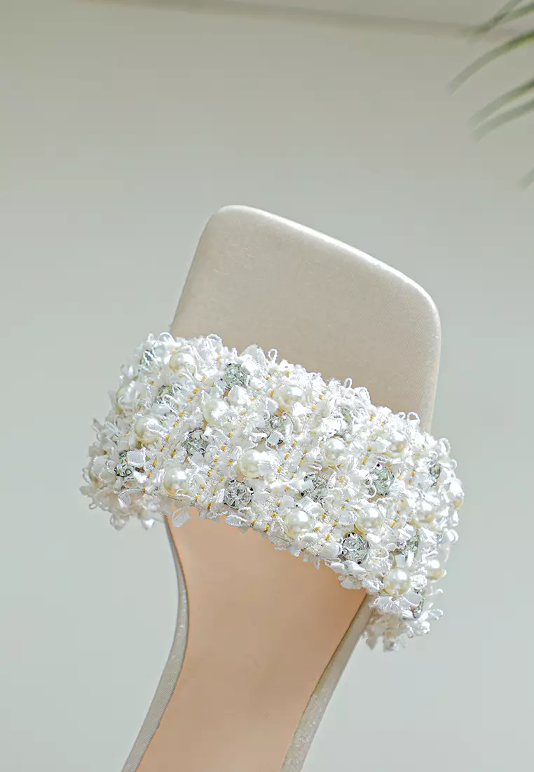 Pearl Satin Slippers BY8745-21