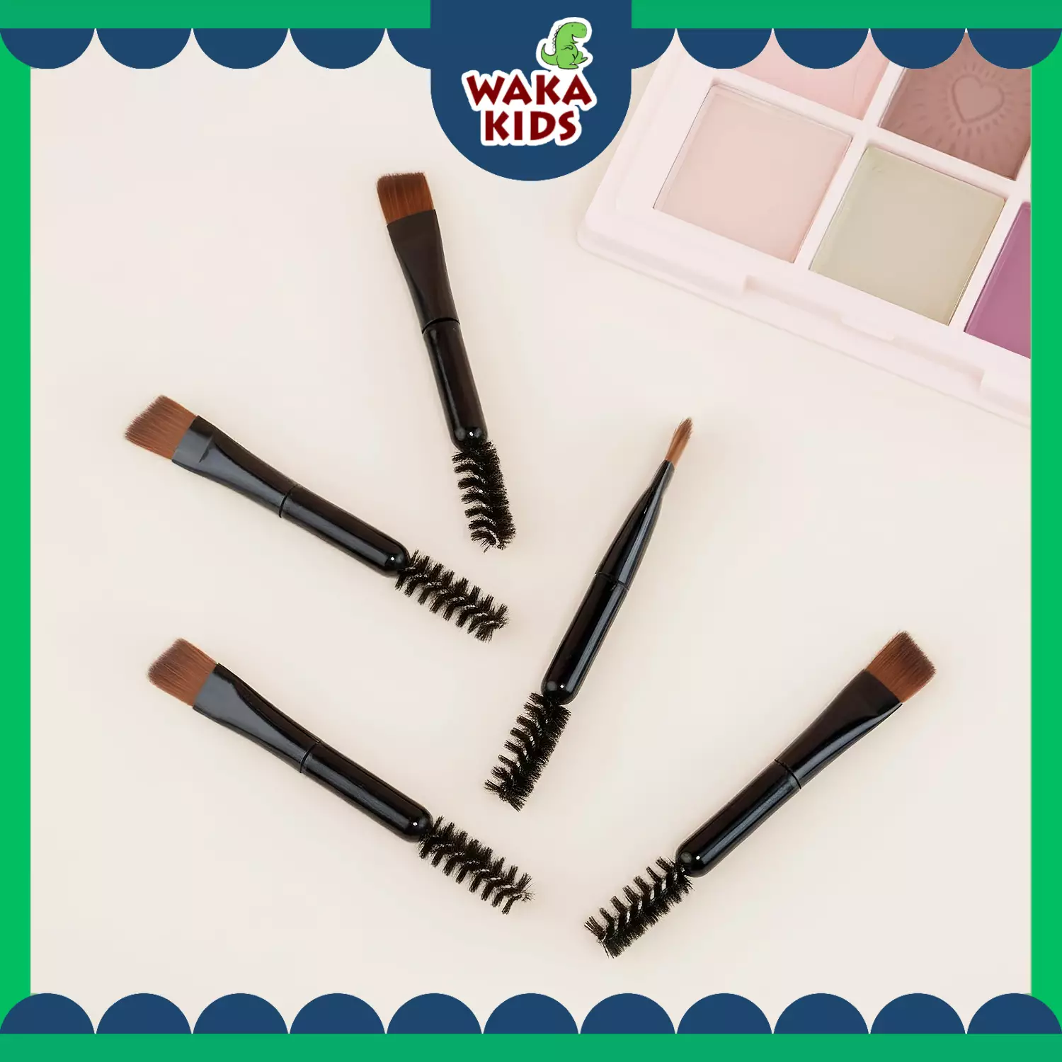 Wakakids Kuas Alis 2in1 Mini Eyebrow Brush Double Headed Make Up Venhs