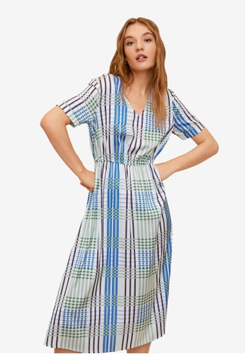 Buy Mango Check Pattern Midi Dress Online Zalora Malaysia
