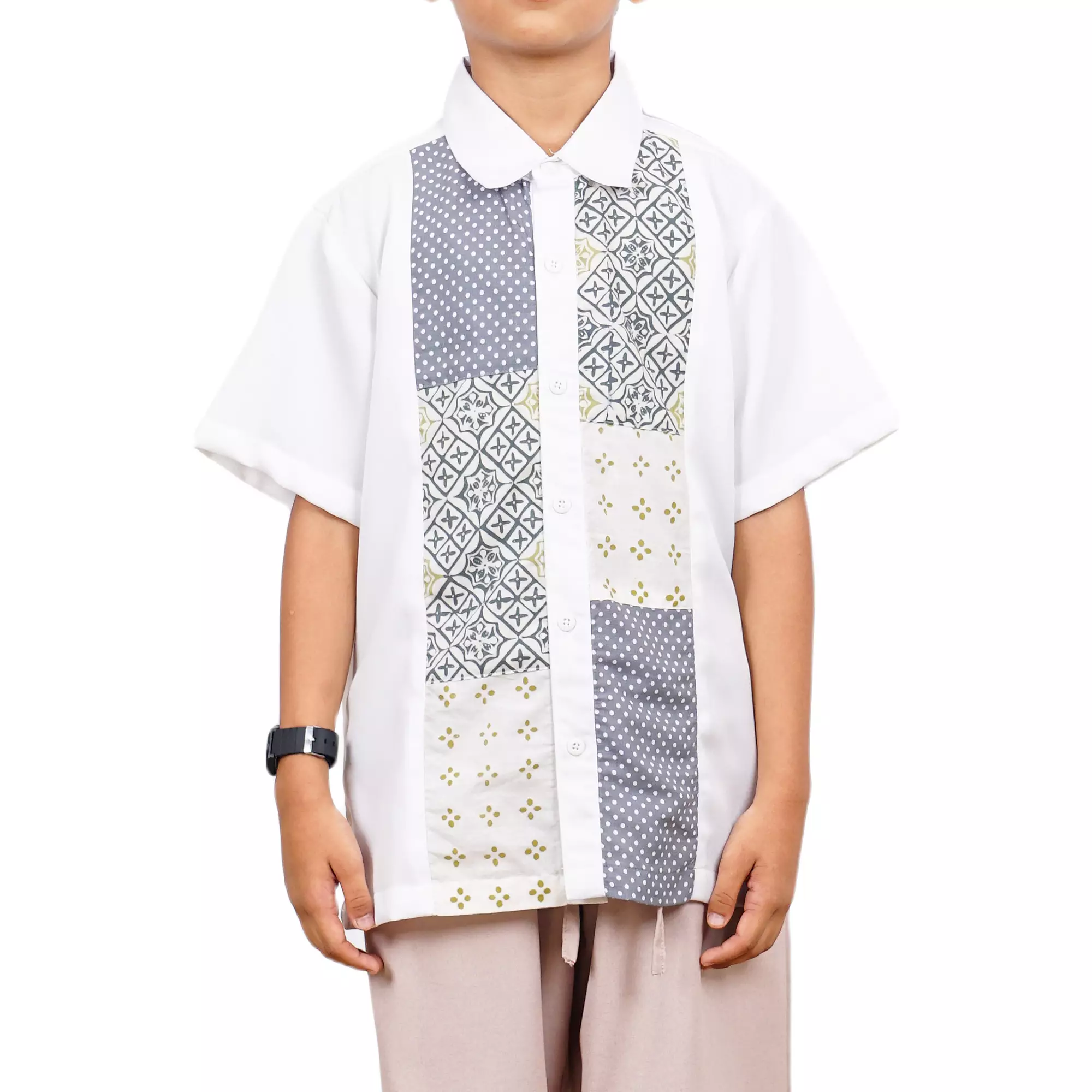 Kemeja Batik Anak Laki-laki - Bhatara Batik Eden - Atasan Kemeja Batik Modern Lengan Pendek