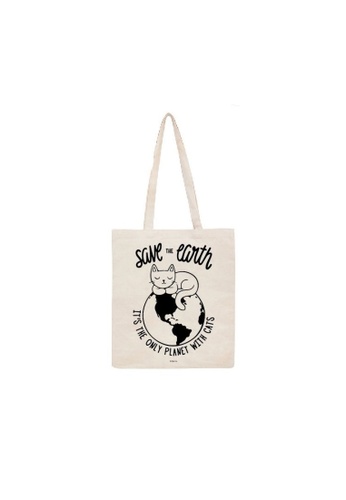 S&J Co. S&J Co. Creamy White Canvas Shopping Eco Friendly Bag - Save The  Earth | ZALORA Malaysia