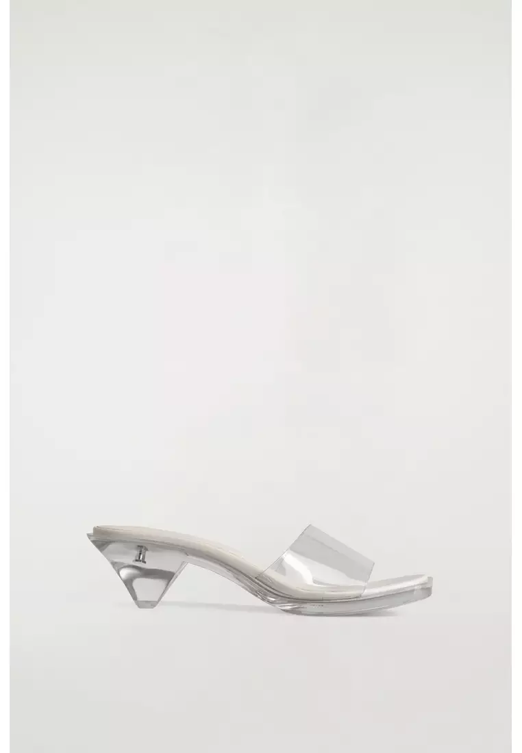 PERSPEX KITTEN-HEEL MULES