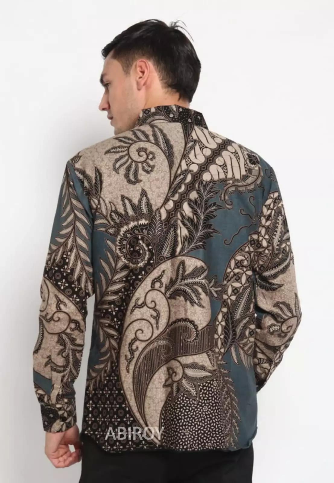 Kemeja Batik Pria Premium Slimfit Elegant Modern Lengan Panjang Wenang Blue