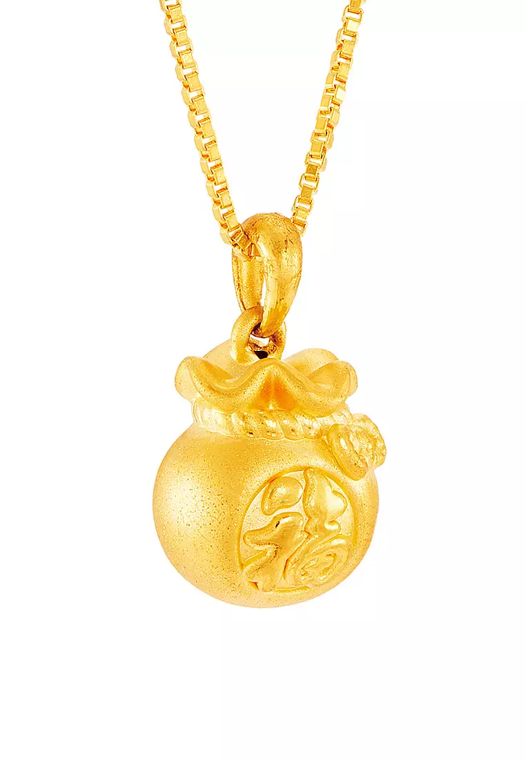 24k Yellow Pendant Accessories  24k Yellow Gold Lucky Pendant