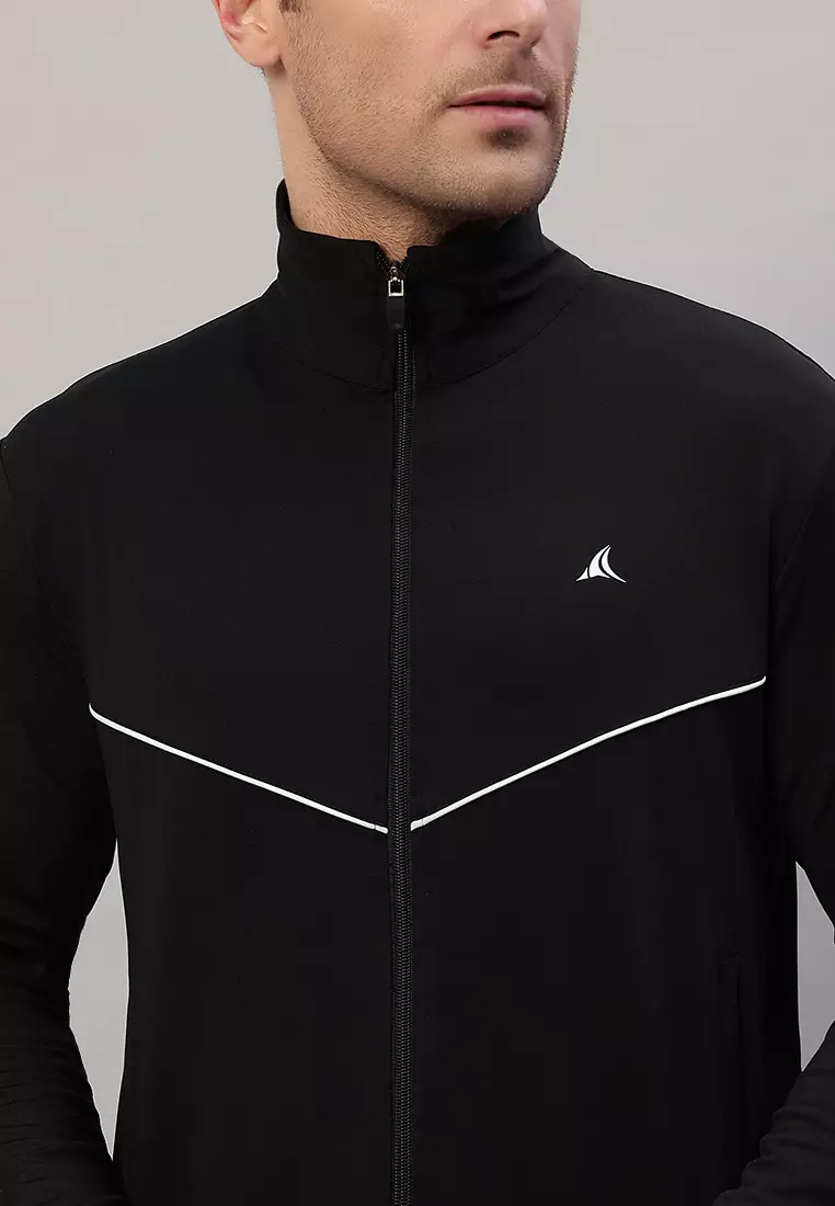 Men's Black Training Designer Track Jacket
