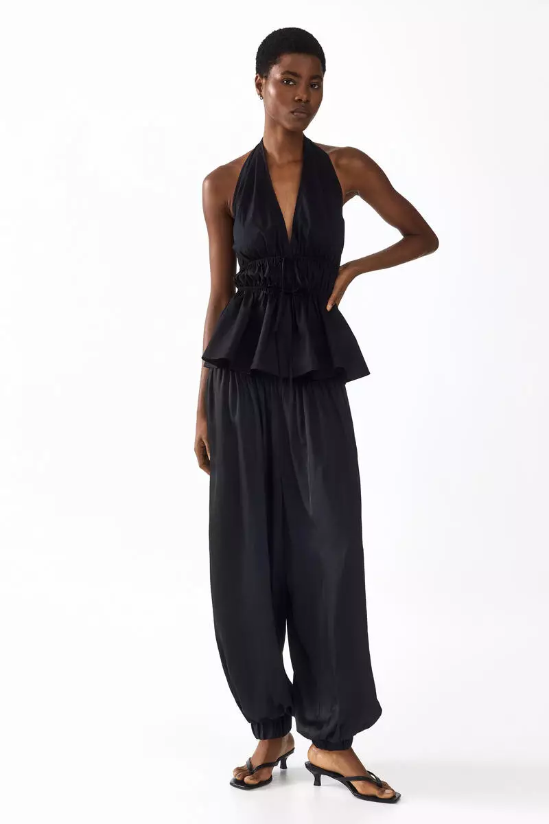 Peplum halterneck top