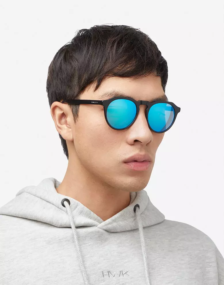 HAWKERS Diamond Black Clear Blue WARWICK X Sunglasses for Men and Women. Official Product Designed in Spain