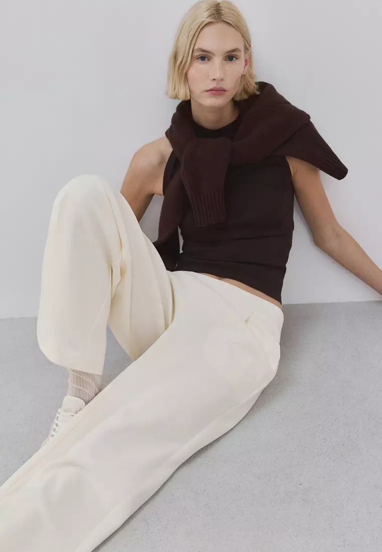 Straight-Fit Cotton Trousers