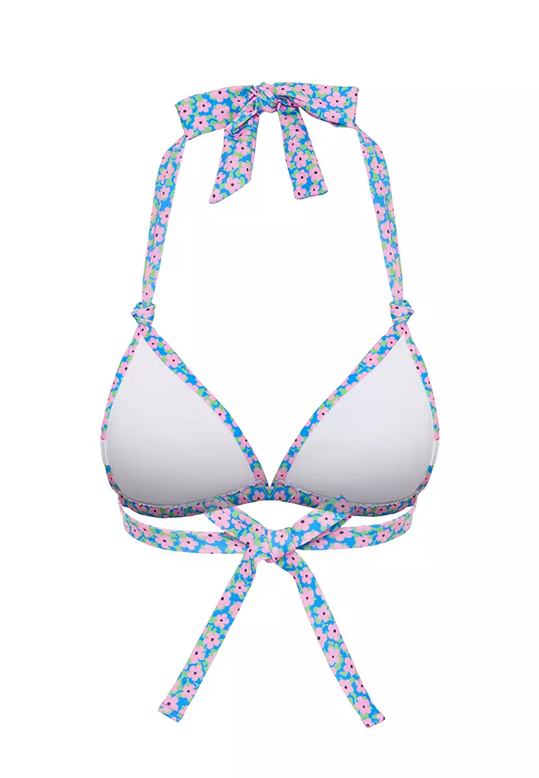 Trendyol Floral Patterned Triangle Knotted Bikini Top 2025 | Buy ...
