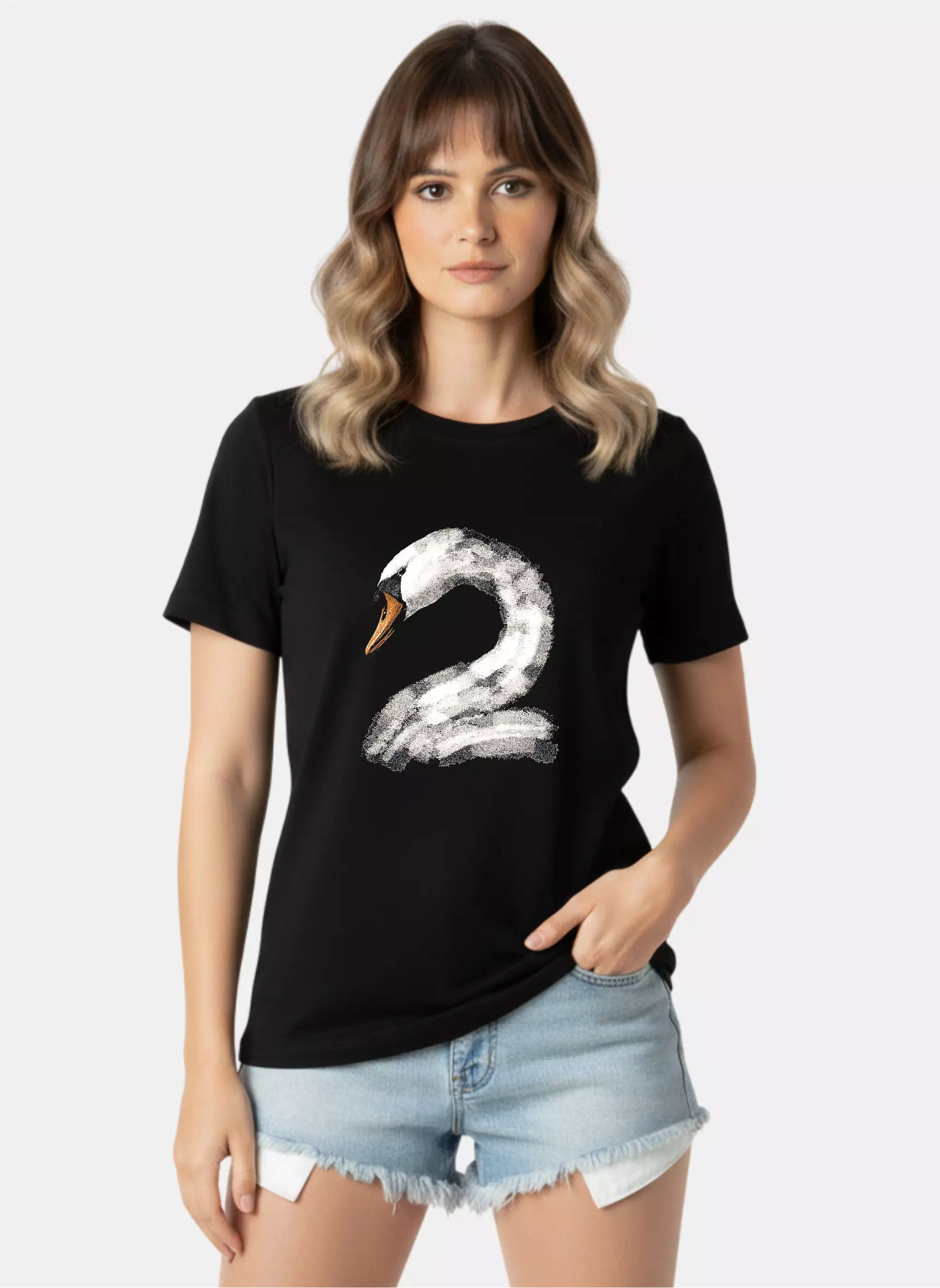 TONIQUE Kaos Wanita 24S Katun Combed Grafis Reguler Fit Hitam Tshirt POISE Cotton Combed 24S Graphic Tshirt Regular Fit Black Tshirt