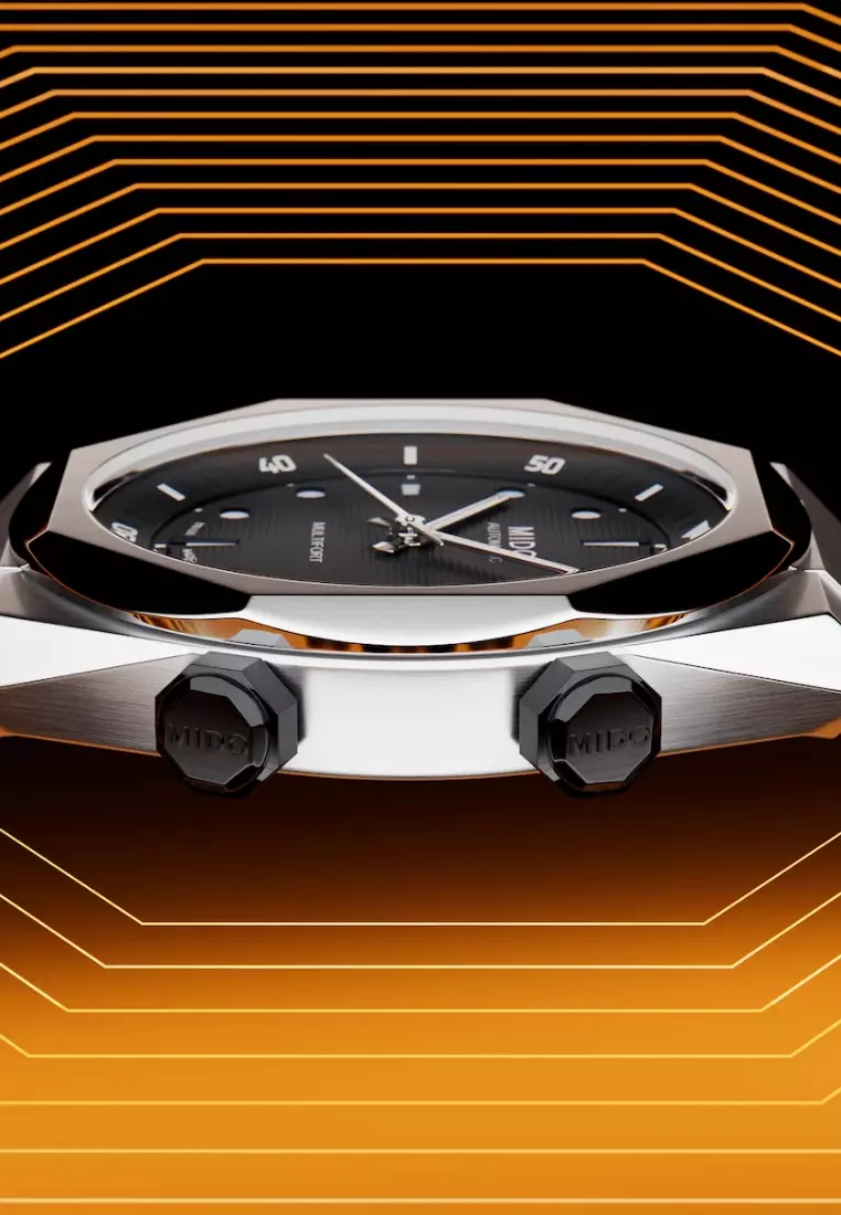 Buy Mido Mido Multifort 8 Two Crowns Octagonal Shaped Bezel Black