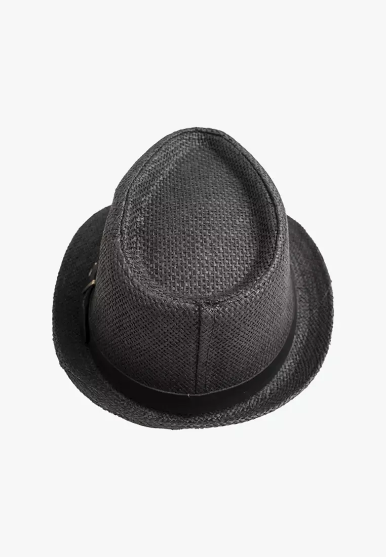 Topi fedora cowboy hat fedora ratan black belt houseofcuff