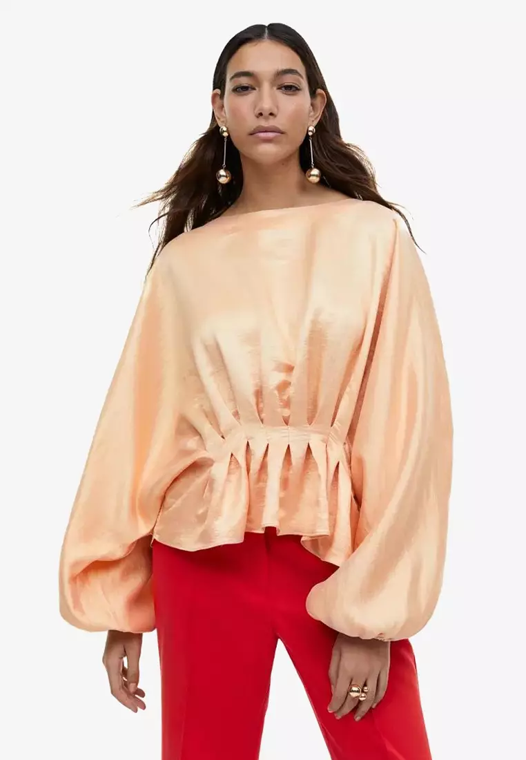 Buy H&M Pleated Blouse Online ZALORA Malaysia