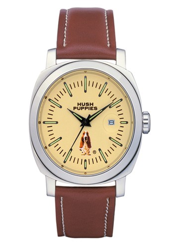 Hush Puppies Fashion Men's Watch HP 3465M.2519 Nude Silver Brown Leather