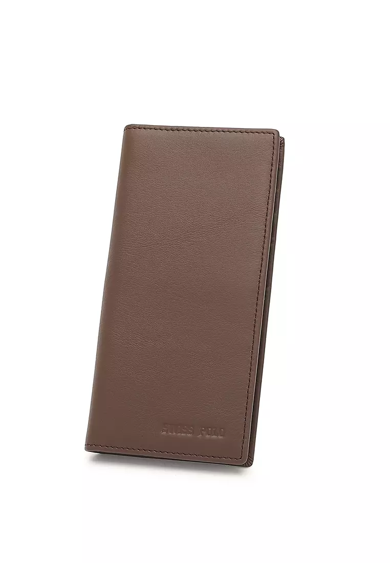 Genuine Leather RFID Long Wallet (Dompet Panjang Kulit Asli RFID Pria) - Cokelat