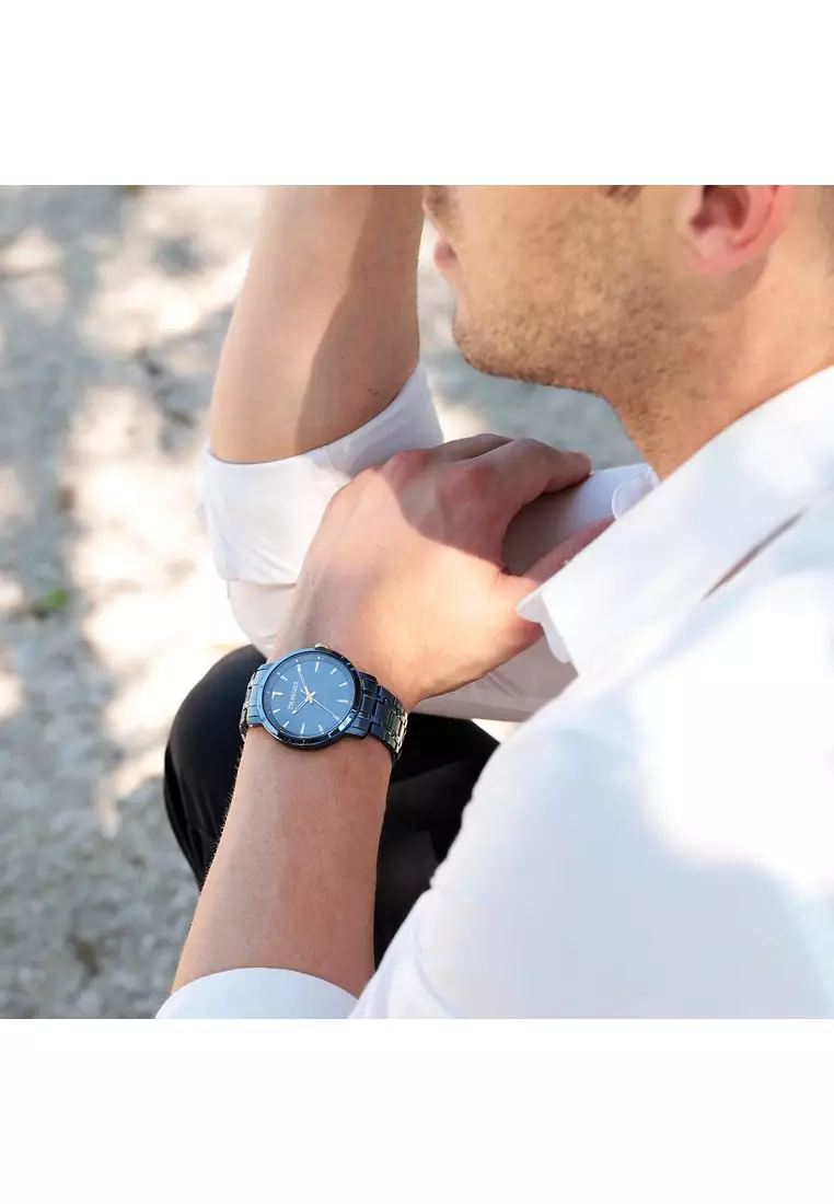 【2 Years Warranty】Trussardi T-Couple 41mm Blue Dial Men's Quartz Watch R2453147007