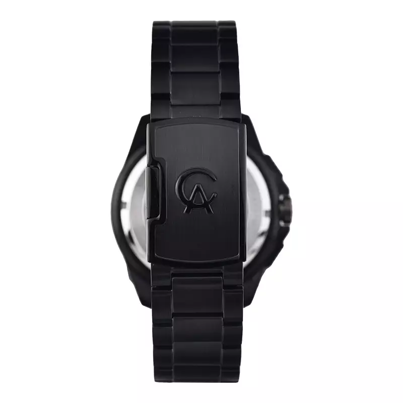 Jam Tangan Pria Alexandre Christie Chronograph AC 6653 MC BIPBA Men Black Dial Black Stainless Steel Strap