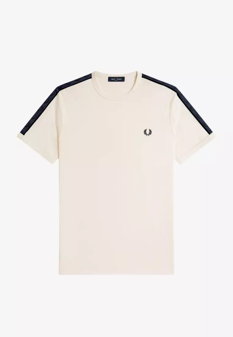 Fred Perry M4613 Contrast Tape Ringer T-Shirt (Ecru)