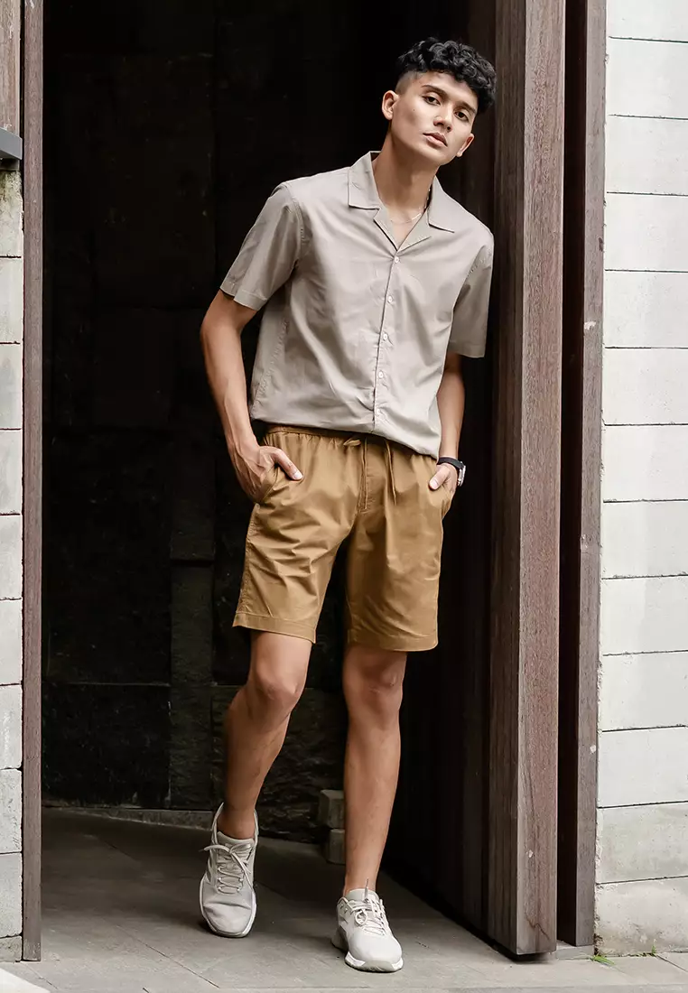 Celana Pendek Cotton Board Shorts OXCON Relax Pants Mustard