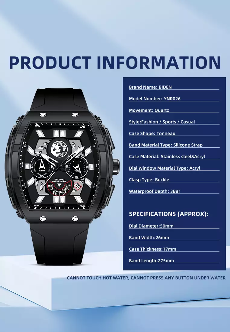 Jam Tangan Pria Original Olahraga Bercahaya Tali Silikon Jam Tangan Cowok