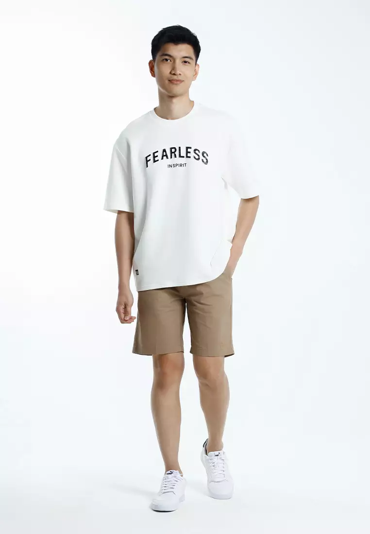 Forest Oversized Heavy Weight 300gsm Modal Cotton Short Sleeve T Shirt Men - 24088-02White