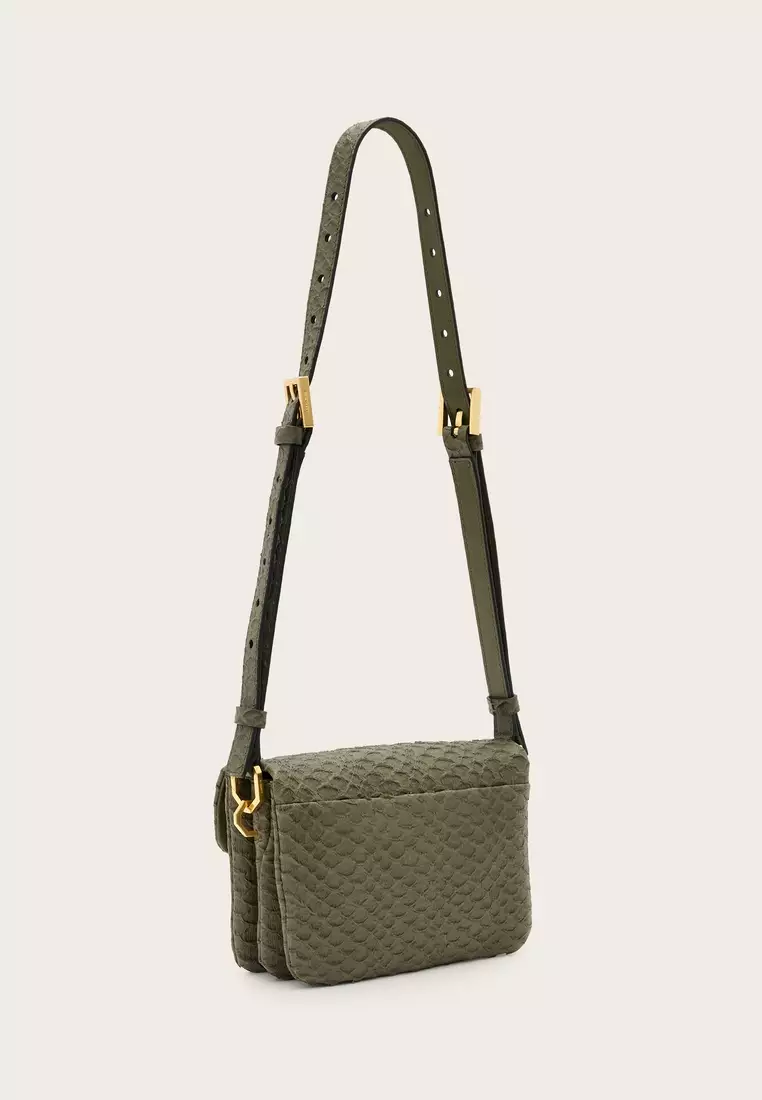 Buy AllSaints Jupiter Snake Effect Leather Crossbody Bag Online